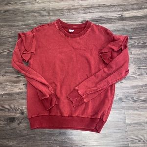 Aerie Soft Long Sleeve Red Crewneck Small